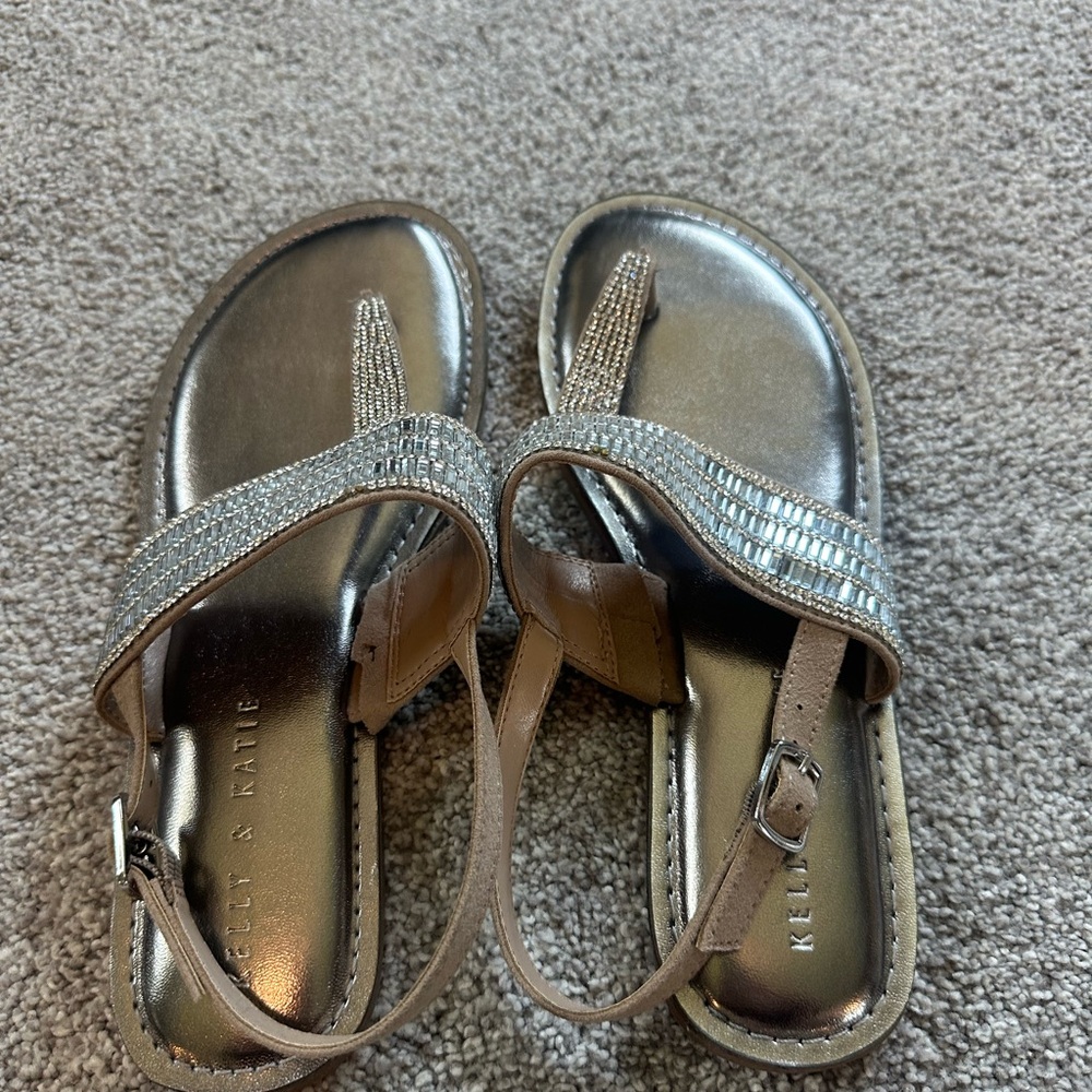 Kelly & Katie Glittering Silver Sandals